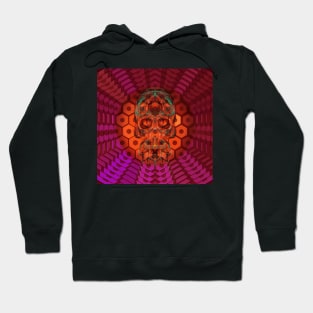 Electroluminated Skull Flower - Burgundy Sunset Hoodie